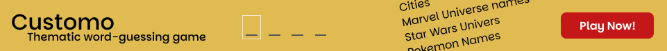 Customo, thematic word guessing game